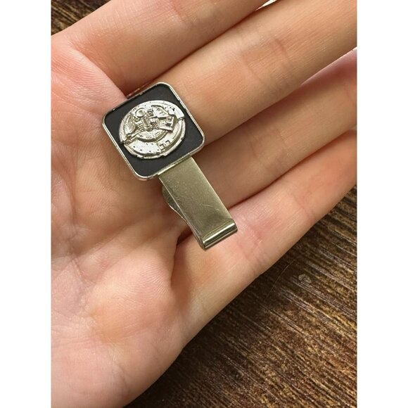 VTG Estate Robbins Co Silver Tone Men’s Tie Bar! Space Craft Satellite 3 - Picture 6 of 6